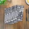 Gray Cat Face Pattern 10" x 10" Cotton Twill Napkin
